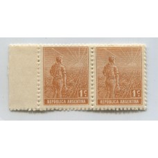 ARGENTINA 1911 GJ 329b PAREJA CON Y SIN FILIGRANA NUEVA MINT